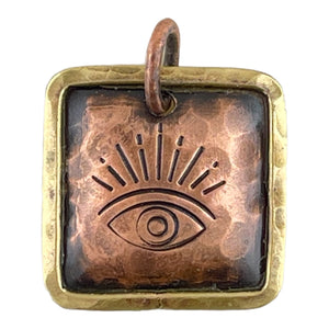 Antiqued Evil Eye Small Pendant