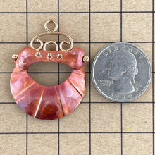Crescent Dog Bone Component • Copper and Brass with Flame Patina