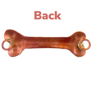 Copper Bone Link with Brass Dot Accents • Flame Patina