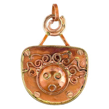 Reversible Copper Pendant with Crazy Lady and "BE CREATIVE" Message