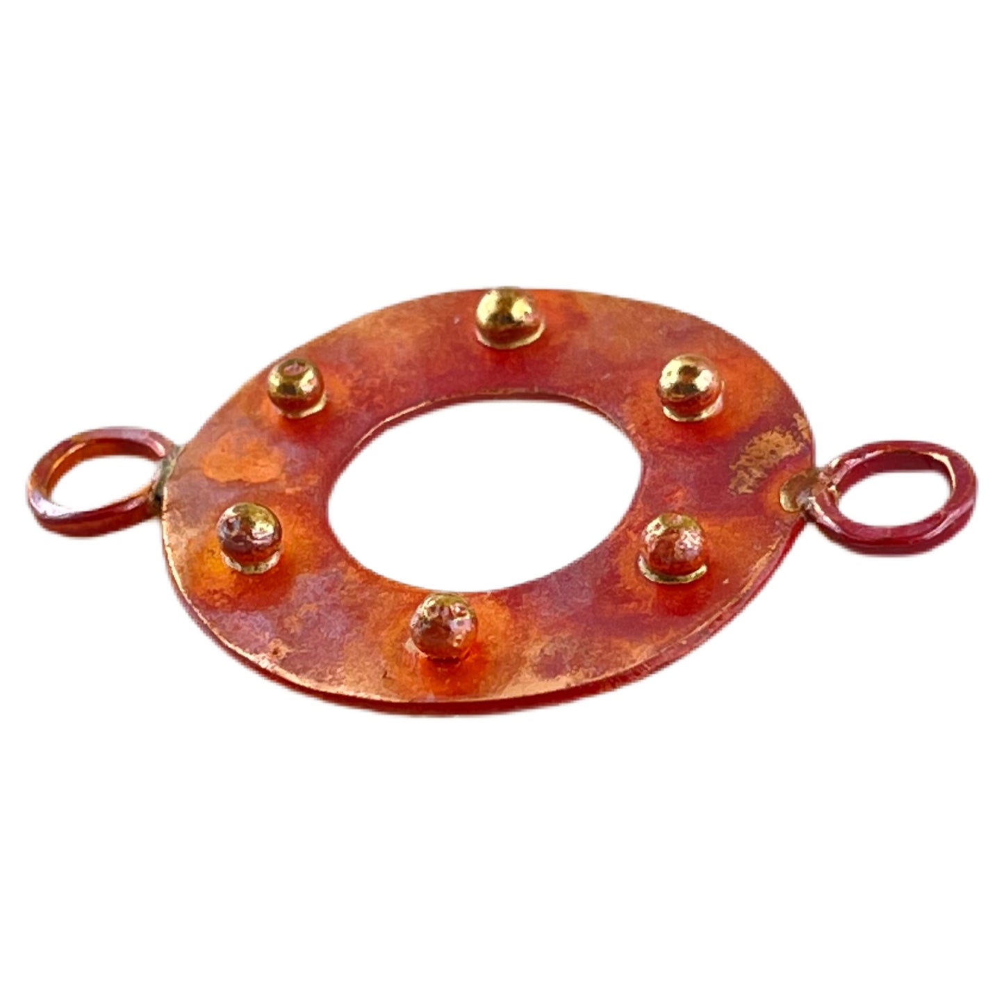 Small Copper & Brass Dotted Ring Link