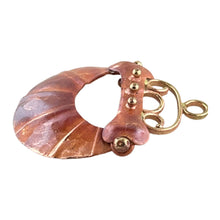 Crescent Dog Bone Component • Copper and Brass with Flame Patina