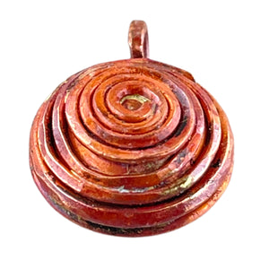 Puffy Two Sided Spiral Charm w/ Bale at a Right Angle