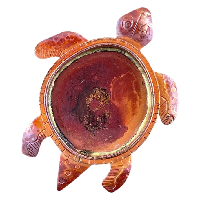 handmade copper turtle bezel pendant for cabochon resin jewelry by Patricia Healey