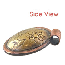 Small Brass and Copper Bigfoot Pendant for Necklaces