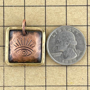 Antiqued Evil Eye Small Pendant