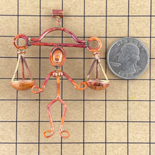 Libra Zodiac Copper Pendant with Scales of Justice