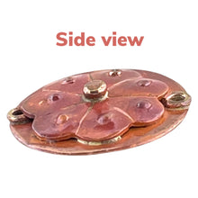Copper Flower Link Charm with Brass Accents