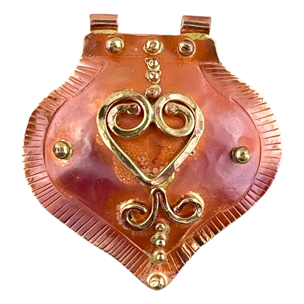 Celtic Inspired Mixed Metal Heart Pendant