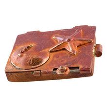 Celestial Moon & Star Copper Locket Pendant