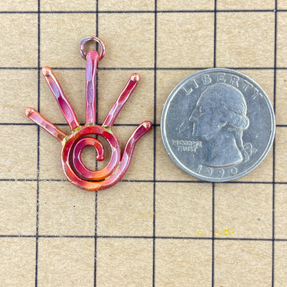 Small Left Hand with Spiral Charm