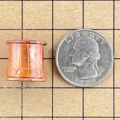 Copper End Cap with Brass Accents for Kumihimo & Multi-Strand Jewelry