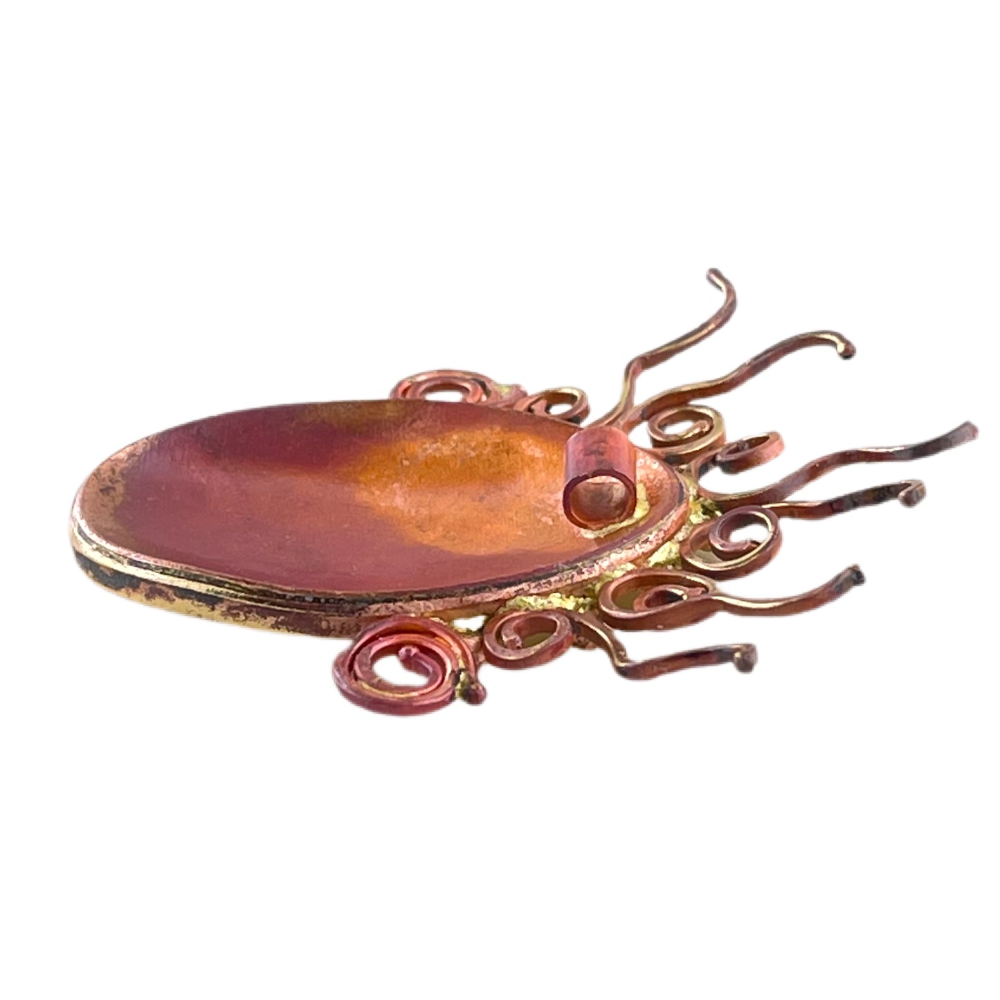 Crazy Haired Lady Pendant, Copper & Brass by Patricia Healey