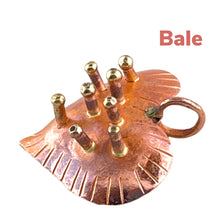 Small Spikey Copper and Brass Heart Pendant