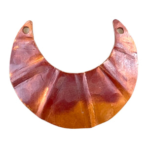 Small Ribbed and Drilled Crescent Shaped Pendant/Component