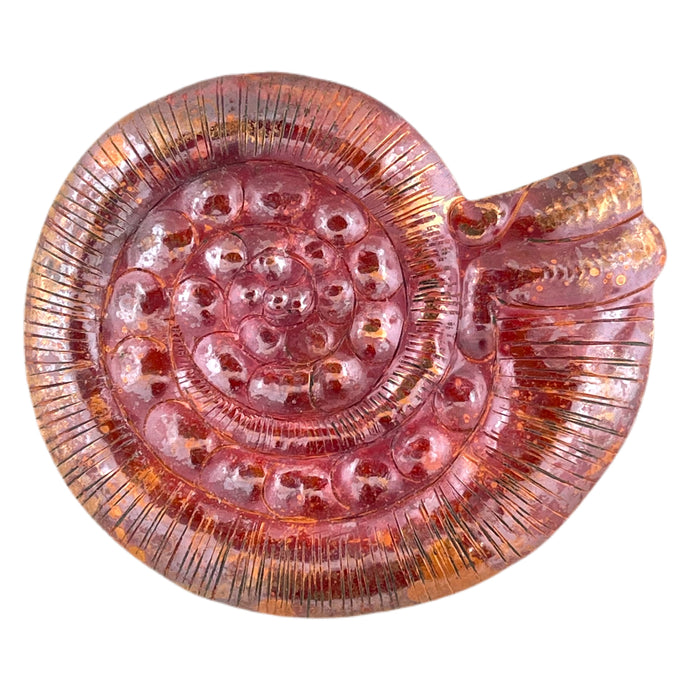 handmade large copper nautica shell pendant for beach and ocean jewelry designs by Patricia Healey