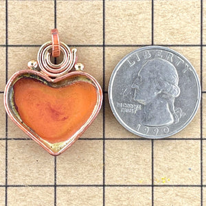 Small Heart Bezel with Spiral Bale Pendant for Necklace or Earrings