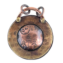 Antiqued and Stamped Forest Under the Moon Pendant