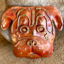 Short-Snout Dog Pendant in Copper & Brass
