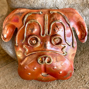 Short-Snout Dog Pendant in Copper & Brass