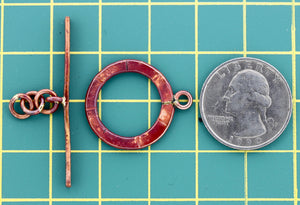 Large Toggle Clasp with Stamped Lines