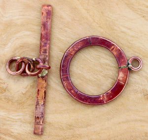 Large Toggle Clasp with Stamped Lines