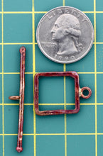 Medium Square Hammered Toggle Clasp