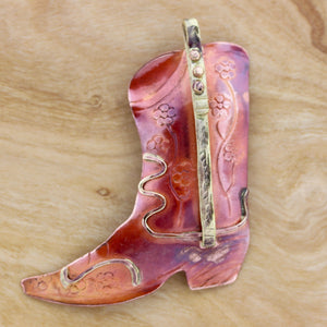 Copper Cowboy Boot Pendant