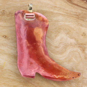 Copper Cowboy Boot Pendant