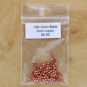 2mm Genuine Copper Hollow Ball Beads