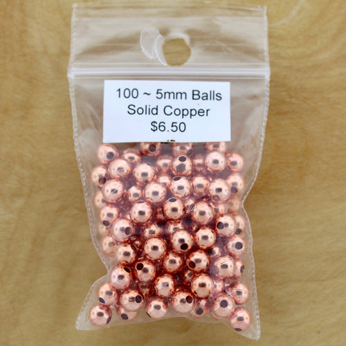 100 Copper 4mm Crimp Bead CoversorLeather Crimper Ball Bead! –  Patricia Healey Copper