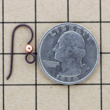 Niobium Ear Wires with 3mm Copper Ball Accent *Pair