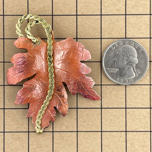 Leaf Pendant with "Golden" Braid