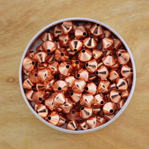 100~Genuine Copper 4.8mm Hollow Conical Beads